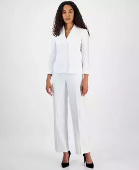Женский костюм с пиджаком на двух пуговицах и брюками, размеры Regular и Petite Le Suit, белый