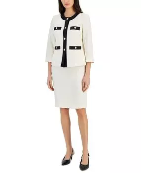 Женский костюм с юбкой без воротника в рамке, стандартный и миниатюрный Le Suit