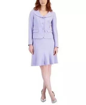 Женский костюм с воланами и юбкой на трех пуговицах, обычные и миниатюрные размеры Le Suit, сиреневый