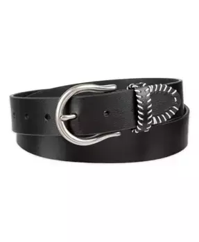 Женский ковбойский ремень из натуральной кожи с контрастной строчкой Levi's, черный