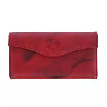 Женский кожаный длинный двухстворчатый кошелек-органайзер с цветочным тиснением Buxton, красный