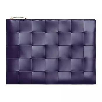 Женский кожаный клатч виноградного цвета Bottega Veneta