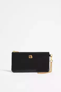 Женский кожаный кошелек черного цвета на молнии Bimba y Lola, черный