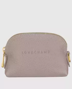 Женский кожаный кошелек Le Foulonn на молнии Longchamp, серый