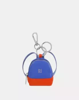 Женский кожаный кошелек с брелоком Dudu, синий