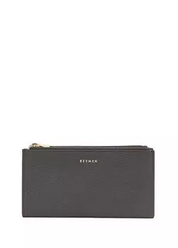 Женский кожаный кошелек с черным логотипом Beymen