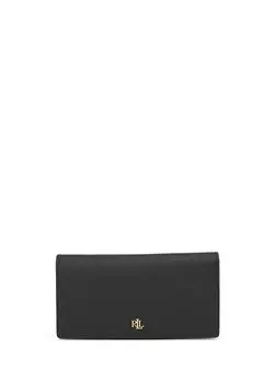 Женский кожаный кошелек с черным логотипом Lauren Ralph Lauren
