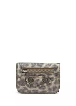 Женский кожаный кошелек с леопардовым узором Balenciaga