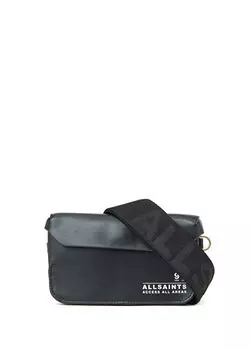 Женский кожаный кошелек с логотипом Allsaints, черный