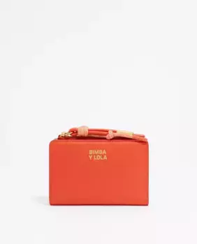 Женский кожаный кошелек с логотипом Bimba y Lola, коралловый