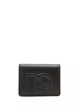 Женский кожаный кошелек с логотипом Dolce&Gabbana, черный