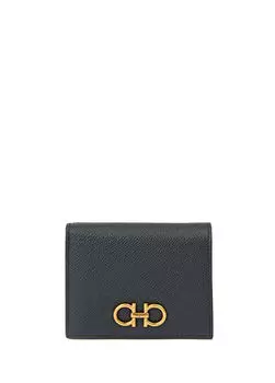 Женский кожаный кошелек с логотипом Ferragamo, черный