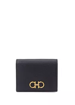 Женский кожаный кошелек с логотипом Ferragamo, черный