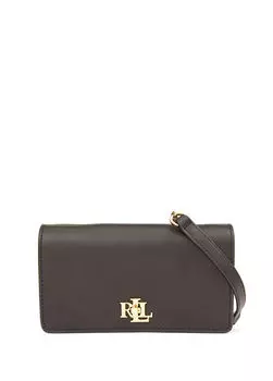 Женский кожаный кошелек с логотипом Lauren Ralph Lauren, черный