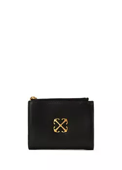 Женский кожаный кошелек с логотипом Off-White, черный