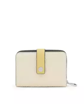 Женский кожаный кошелек с несколькими отделениями и кнопкой Tous, бежевый