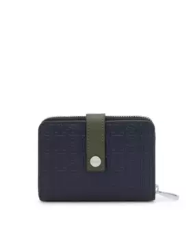 Женский кожаный кошелек с несколькими отделениями и кнопкой Tous, темно-синий