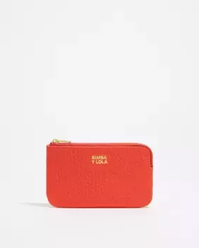 Женский кожаный кошелек с застежкой-молнией Bimba y Lola, коралловый