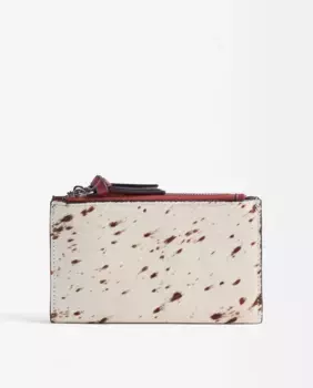 Женский кожаный кошелек среднего размера с застежкой-молнией и анималистичным принтом Parfois, коричневый