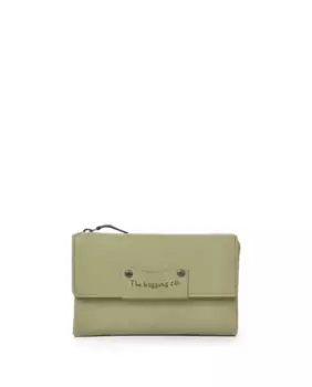 Женский кожаный кошелек THB Tack средней потертости The Bagging Co, зеленый