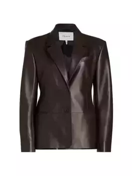 Женский кожаный пиджак на двух пуговицах Frame, цвет espresso