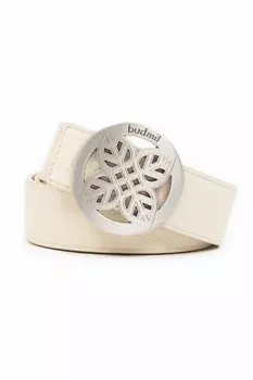 Женский кожаный ремень Budmil, кремовый