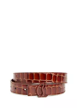 Женский кожаный ремень Christian Louboutin, коричневый