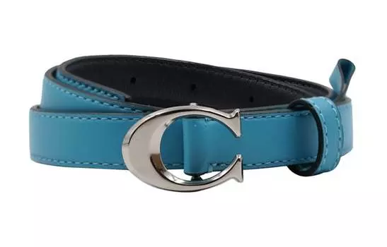 Женский кожаный ремень Coach, бирюзовый