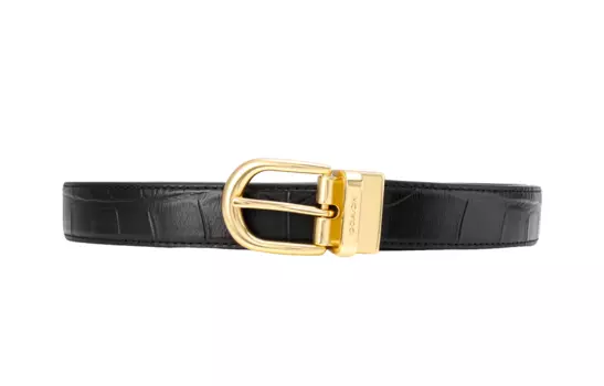 Женский ремень Coach кожаный с тиснением, черный
