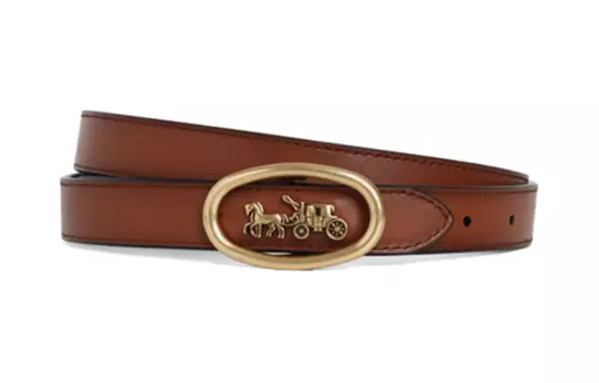 Женский кожаный ремень COACH, Dark Brown