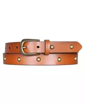 Женский кожаный ремень для брюк с металлическими заклепками Lucky Brand, коричневый/бежевый