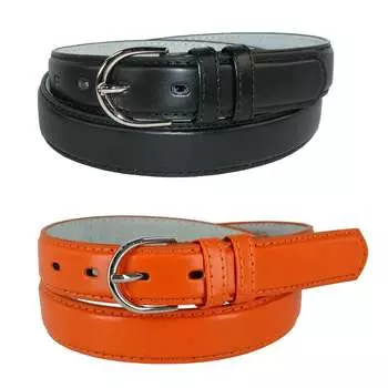 Женский кожаный ремень для платья 1 1/8 дюйма (набор из 2 цветов) CTM, черный/оранжевый
