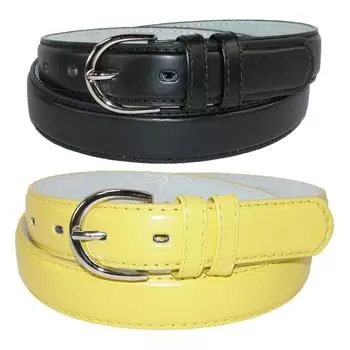 Женский кожаный ремень для платья 1 1/8 дюйма (набор из 2 цветов) CTM, черный/желтый