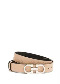 Женский кожаный ремень Ferragamo, бежевый