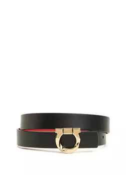 Женский кожаный ремень Ferragamo, черный