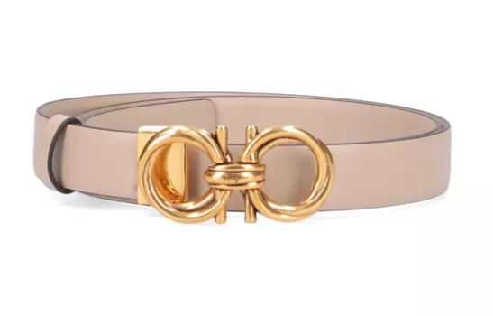 Женский кожаный ремень FERRAGAMO с гладкой пряжкой, милые и симпатичный, Light Umber