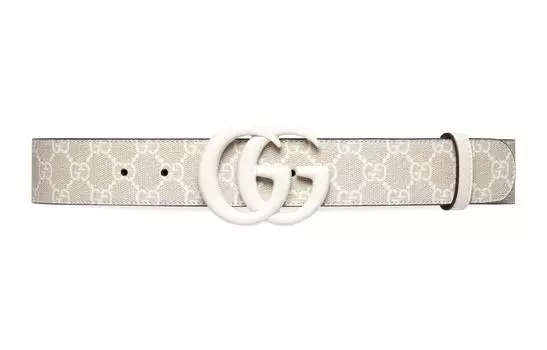 Женский кожаный ремень GG Marmont цвета экрю, ширина 4 см GUCCI, Ecru