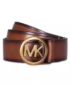 Женский кожаный ремень Michael Kors с тисненым логотипом, коричневый