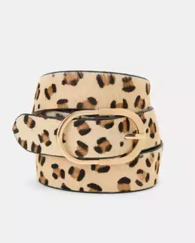 Женский кожаный ремень с леопардовым принтом Green Coast, мультиколор