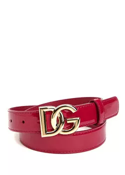 Женский кожаный ремень с розовой пряжкой с логотипом Dolce&Gabbana