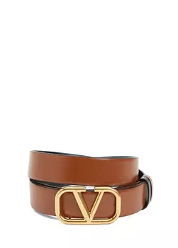 Женский кожаный ремень Valentino Garavani, коричневый
