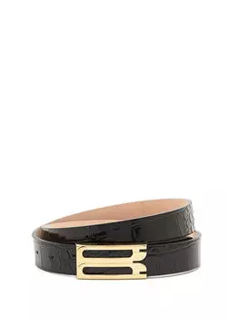 Женский кожаный ремень Victoria Beckham, черный