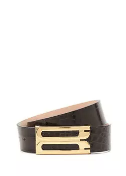 Женский кожаный ремень Victoria Beckham, коричневый