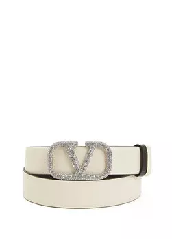 Женский кожаный ремень vlogo ecru stone Valentino Garavani