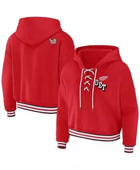 Женский красный пуловер с капюшоном на шнуровке Detroit Red Wings WEAR by Erin Andrews, красный