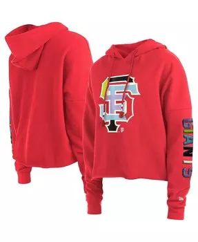 Женский красный пуловер с капюшоном San Francisco Giants Fashion High Hip New Era, красный