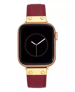 Женский красный ремешок из натуральной кожи, совместимый с Apple Watch диаметром 38/40/41 мм Anne Klein, желтый