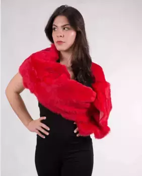 Женский красный шарф из натуральной кожи MR Complements, красный