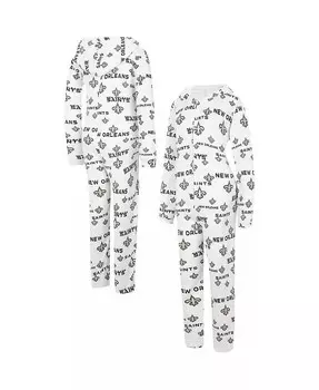 Женский кремовый костюм New Orleans Saints с капюшоном и молнией во всю длину Concepts Sport, бежевый