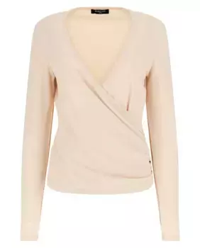 Женский кремовый топ с перекрестным вырезом и длинными рукавами Marciano by Guess, цвет Crema